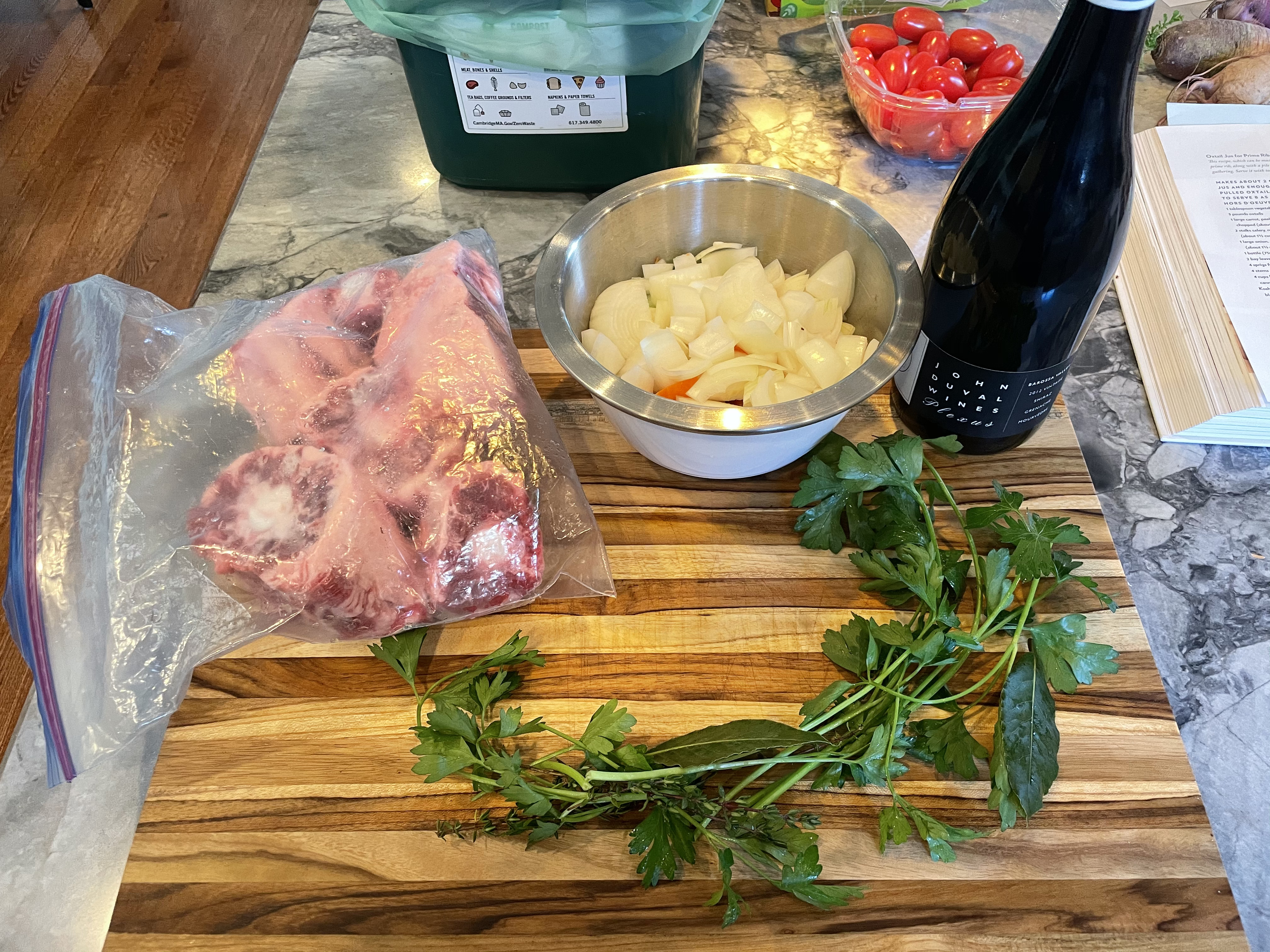 Ingredients for Oxtail Au Jus