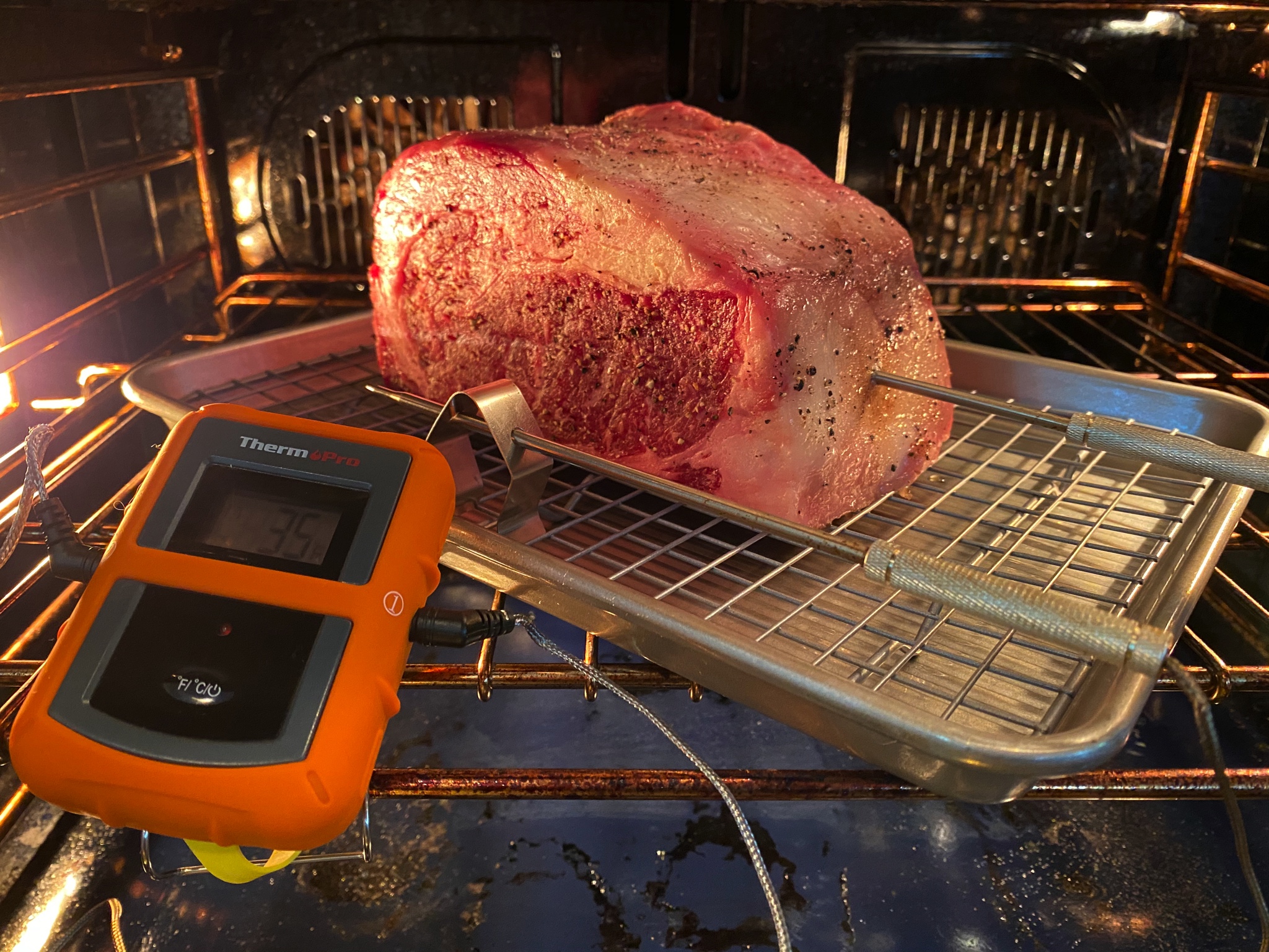 Prime Rib with thermometer